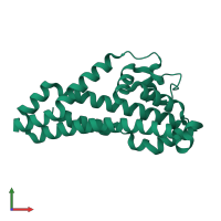 PDB entry 4b2f coloured by chain, front view.