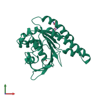 PDB entry 4b2l coloured by chain, front view.