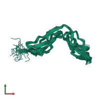 PDB entry 4b2s coloured by chain, ensemble of 20 models, front view.