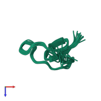 PDB entry 4b2v coloured by chain, ensemble of 20 models, top view.