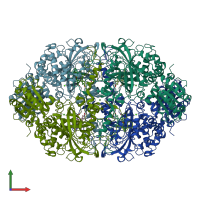 PDB entry 4b2y coloured by chain, front view.