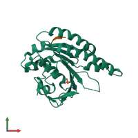 PDB entry 4b3b coloured by chain, front view.