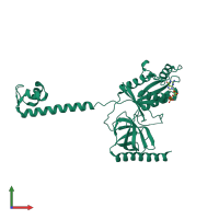 PDB entry 4b44 coloured by chain, front view.