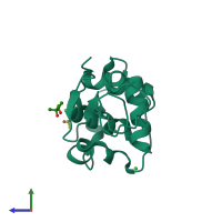PDB entry 4b4i coloured by chain, side view.