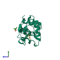 PDB entry 4b4j coloured by chain, side view.