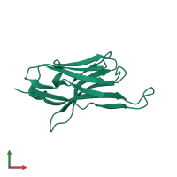 PDB entry 4b50 coloured by chain, front view.