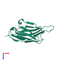 PDB entry 4b50 coloured by chain, top view.