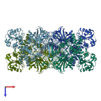 PDB entry 4b5k coloured by chain, top view.