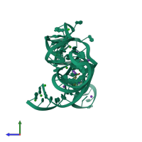 PDB entry 4b5r coloured by chain, side view.