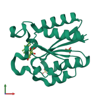 PDB entry 4b6p coloured by chain, front view.
