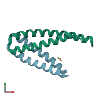 PDB entry 4b6x coloured by chain, front view.