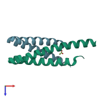 PDB entry 4b6x coloured by chain, top view.