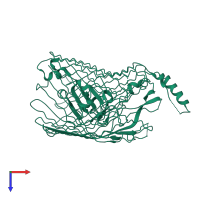 PDB entry 4b7o coloured by chain, top view.