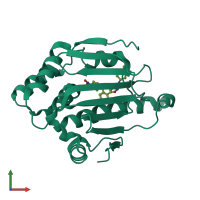 PDB entry 4b7p coloured by chain, front view.
