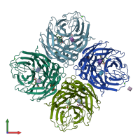 PDB entry 4b7r coloured by chain, front view.