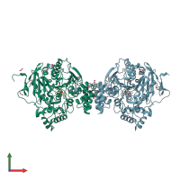 PDB entry 4b83 coloured by chain, front view.