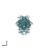 PDB entry 4b83 coloured by chain, side view.