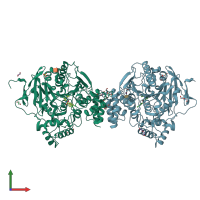 PDB entry 4b85 coloured by chain, front view.