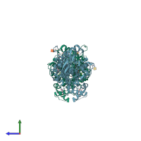 PDB entry 4b85 coloured by chain, side view.