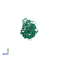 PDB entry 4b8j coloured by chain, side view.