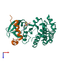 PDB entry 4b8l coloured by chain, top view.