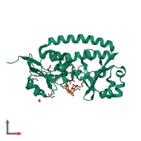 PDB entry 4b8y coloured by chain, front view.