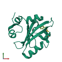 PDB entry 4b9o coloured by chain, front view.