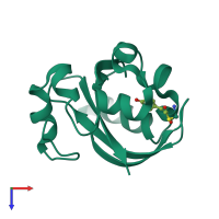 PDB entry 4b9o coloured by chain, top view.