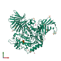 PDB entry 4b9z coloured by chain, front view.