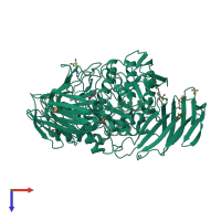 PDB entry 4ba0 coloured by chain, top view.