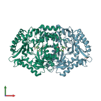 PDB entry 4ba5 coloured by chain, front view.