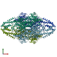 PDB entry 4bab coloured by chain, front view.