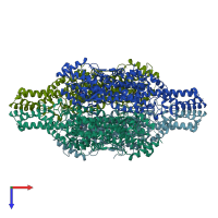 PDB entry 4bab coloured by chain, top view.