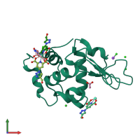 PDB entry 4bad coloured by chain, front view.