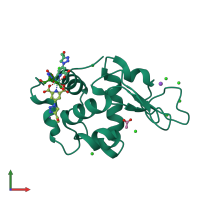 PDB entry 4baf coloured by chain, front view.
