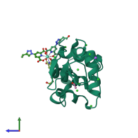 PDB entry 4baf coloured by chain, side view.