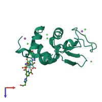 PDB entry 4baf coloured by chain, top view.