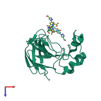 PDB entry 4bal coloured by chain, top view.