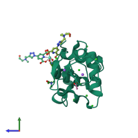 PDB entry 4bap coloured by chain, side view.