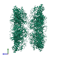 Glutamine synthetase in PDB entry 4bax, assembly 1, side view.