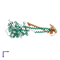 PDB entry 4bay coloured by chain, top view.