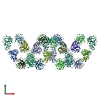 PDB entry 4bbl coloured by chain, front view.