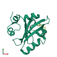 PDB entry 4bbu coloured by chain, front view.