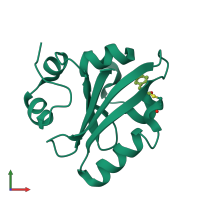 PDB entry 4bbv coloured by chain, front view.