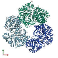 PDB entry 4bc3 coloured by chain, front view.