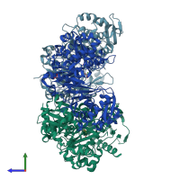 PDB entry 4bc5 coloured by chain, side view.