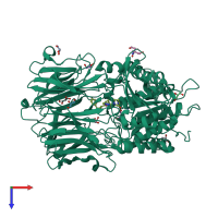 PDB entry 4bcb coloured by chain, top view.