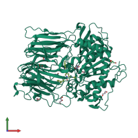 PDB entry 4bcd coloured by chain, front view.