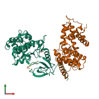 PDB entry 4bci coloured by chain, front view.