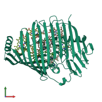 PDB entry 4bcl coloured by chain, front view.